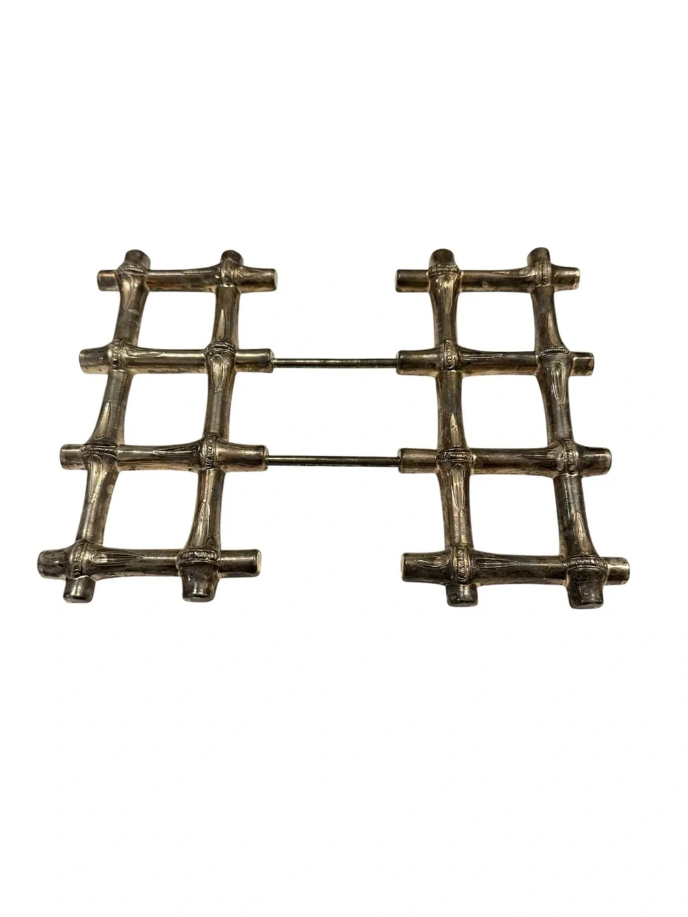 Vintage silver plated  bamboo expandable Trivet
